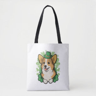 Cute Corgi Älskare Shamrock Lycklig St patricks da Tygkasse