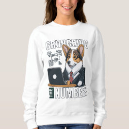 Cute corgi-analytiker som krökar numren t shirt