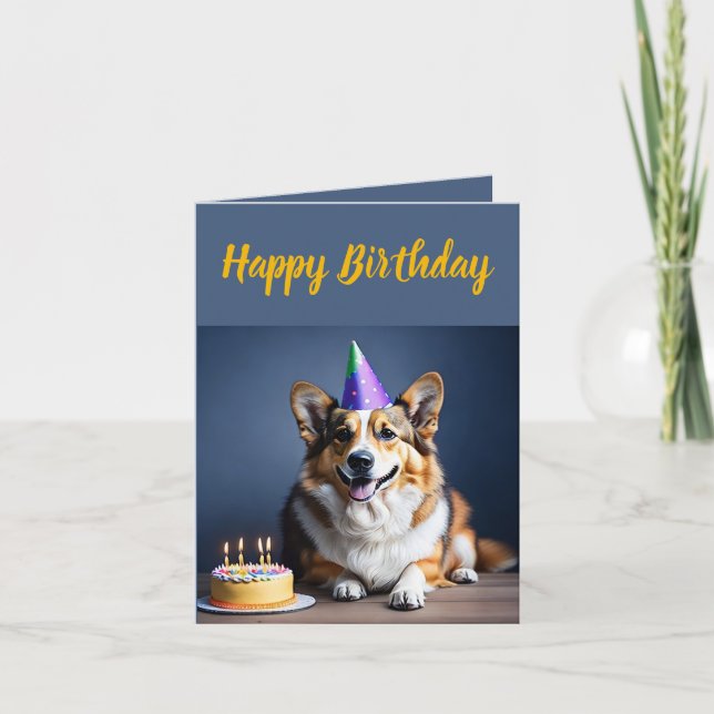 Cute Corgi Birthday Kort (Framsida)