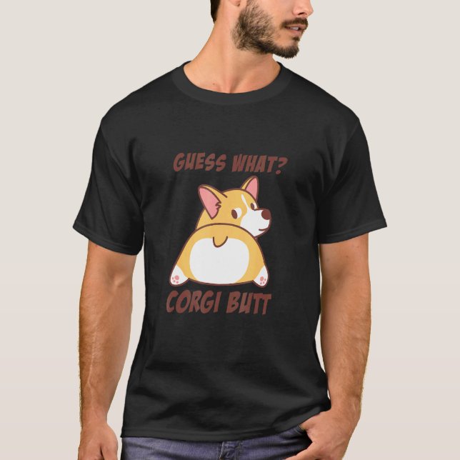 Cute Corgi Butt T Shirt (Framsida)