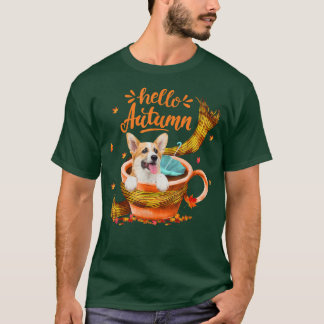 Cute Corgi Coffee Kopp Hej Höst T Shirt