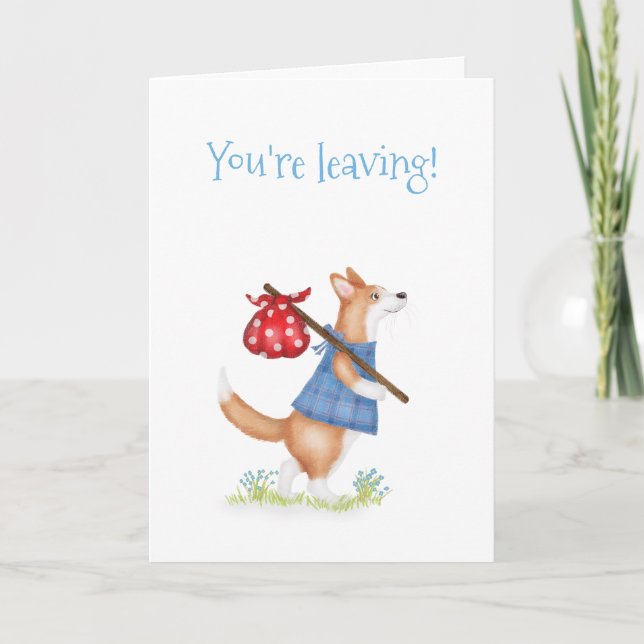 Cute corgi corgi leaving card kort (Framsida)
