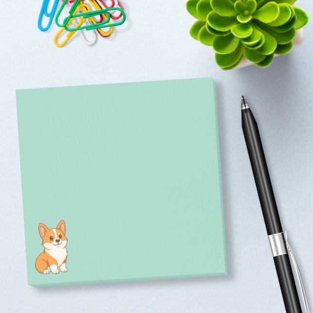 Cute Corgi Dog Green Post-it Block (Skapare uppladdad)