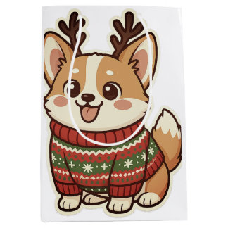 Cute Corgi Dog in Ugly Christmas Sweater Gift Wrap