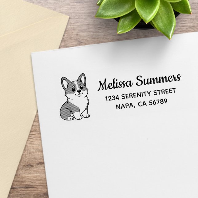 Cute Corgi Dog Return Address Stämpel (Skapare uppladdad)