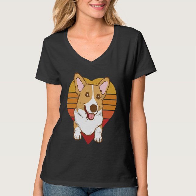 Cute Corgi Dog T Shirt (Framsida)