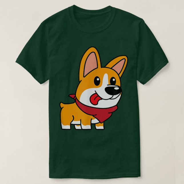 Cute Corgi Funny Corgi Hund Art-740 T Shirt (Design framsida)