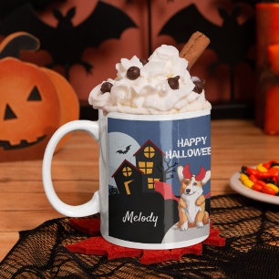 Cute Corgi Halloween Haunween House-Personlig Kaffemugg
