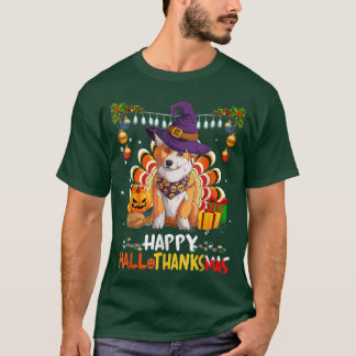 Cute Corgi Halloween Merry Christmas Happy Halloth T Shirt