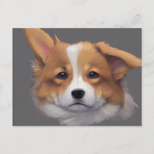 Cute Corgi Helgdag Card Helg Vykort