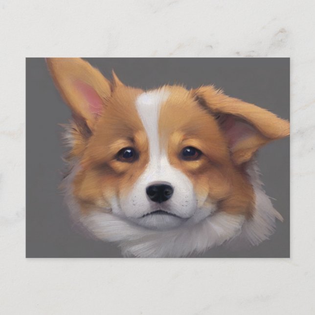 Cute Corgi Helgdag Card Helg Vykort (Framsida)