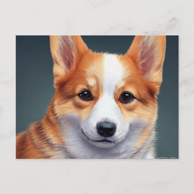 Cute Corgi Helgdag Card Helg Vykort (Framsida)