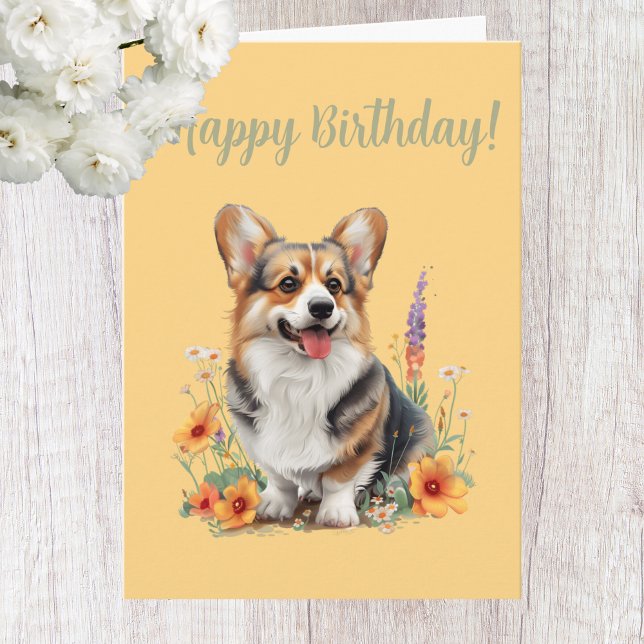 Cute Corgi Hund älskare-födelsedagskort Kort (Skapare uppladdad)