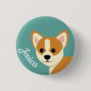 Cute Corgi Hund älskare, Personlig Knapp