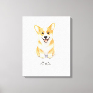 Cute Corgi Hund Canvastryck