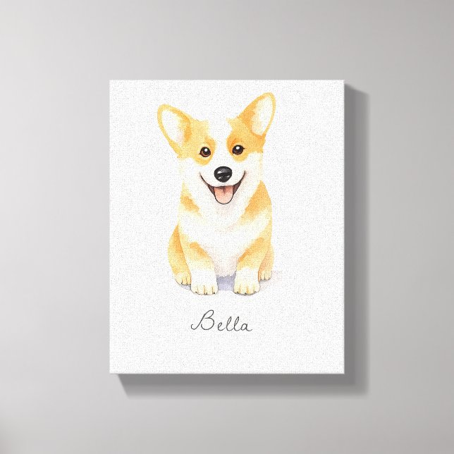 Cute Corgi Hund Canvastryck (Framsida)
