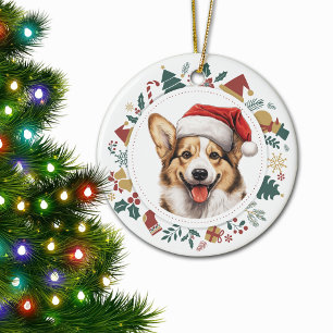 Cute Corgi Hund jul, Bilder, andetag Julgransprydnad Keramik