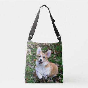 Cute Corgi Hund Leaping Axelväska