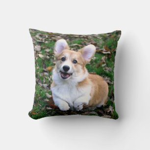 Cute Corgi Hund Leaping Kudde
