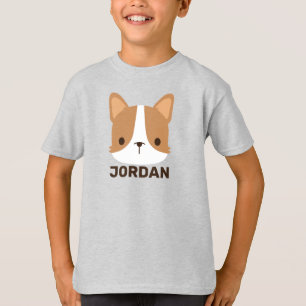Cute Corgi Hund med Personlig Namn T Shirt