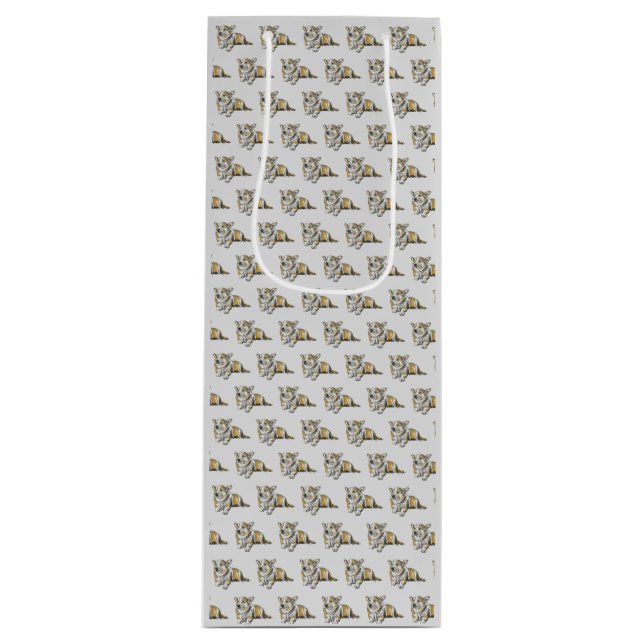 Cute Corgi Hund Mönster på Grått Background (Framsidan)