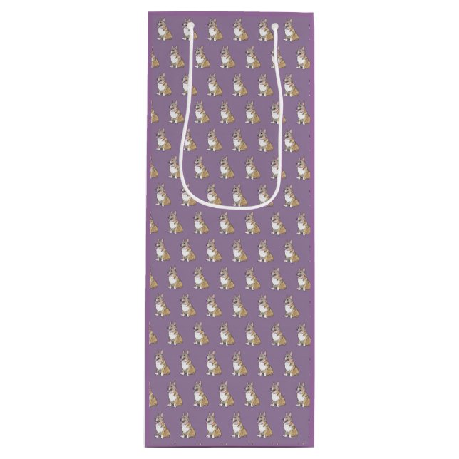 Cute Corgi Hund Mönster på Violet Background (Framsidan)