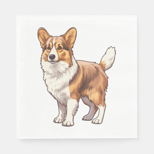 Cute Corgi Hund Pappersservett (Framsidan)