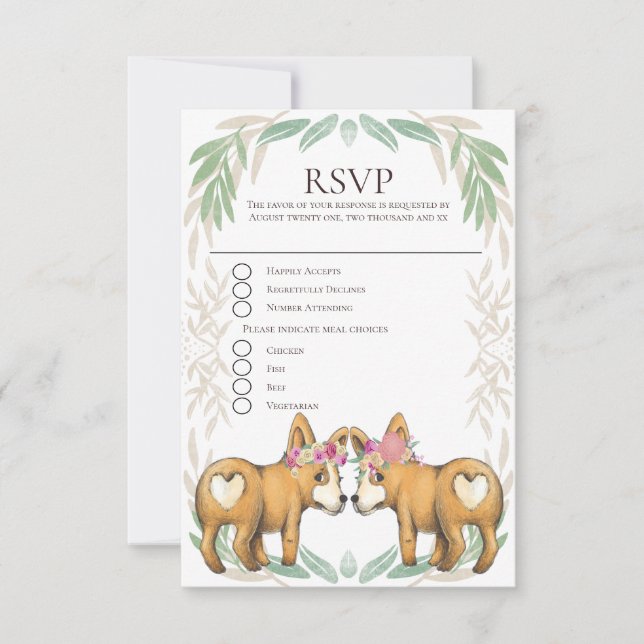 Cute Corgi Hund Two Brides Gay Bröllop OSA (Framsida)