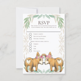 Cute Corgi Hund Two Brides Gay Bröllop OSA Kort