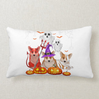 Cute Corgi Hundar Mummy Witch Demon Satan Hallowee Lumbarkudde
