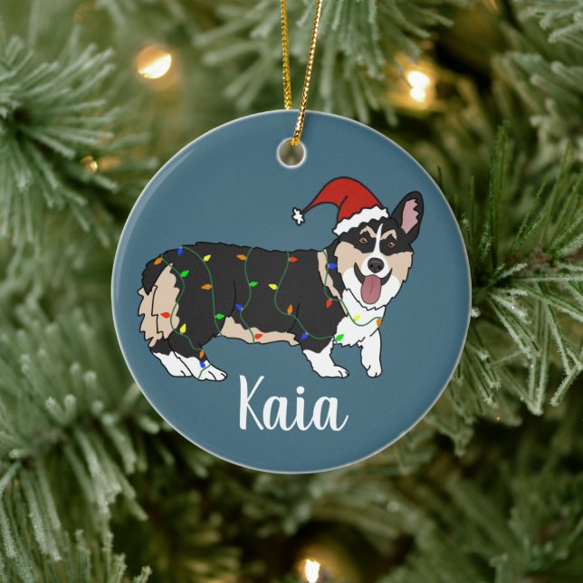 Cute Corgi-jul Julgransprydnad Keramik (Träd)