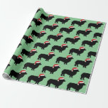 Cute Corgi-julgranen Silhouette i Santa Hat Presentpapper<br><div class="desc">Cute jul Corgi omsluter papper med lustigt Pembroke Welsh Corgi silhouettes i rött jultomte på en helgdag av söt grönt för gåvor.</div>
