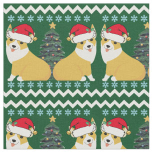 Cute Corgi jultomten Tyg