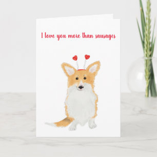 Cute corgi 'korv' Valentinkortet Kort