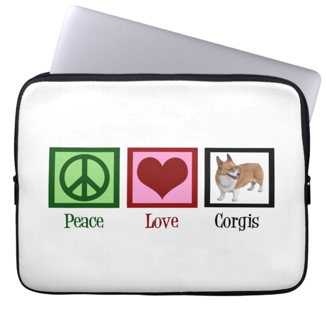 Cute Corgi Laptop Sleeve (Framsidan)