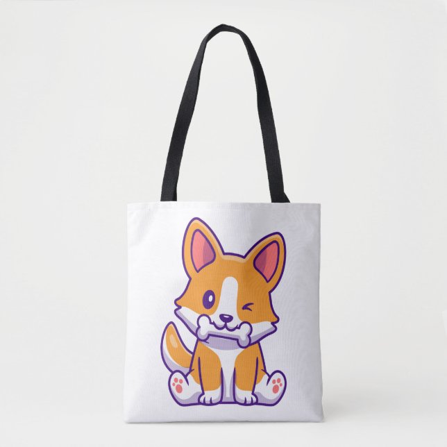 Cute Corgi med ben Tygkasse (Framsida)