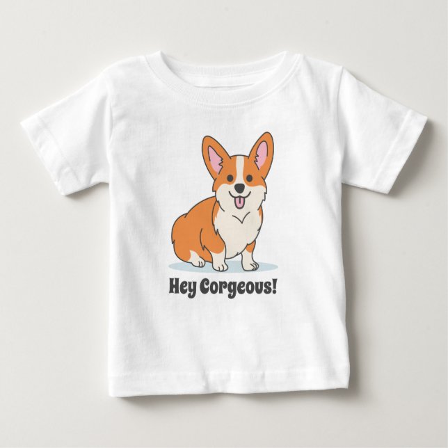 Cute Corgi med fruktjud för Spädbarn T Shirt (Framsida)