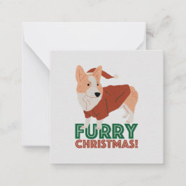 Cute Corgi med julpun: Håriget jul Anteckningskort