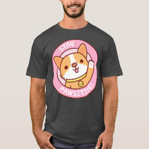 Cute Corgi med pulsbläck Skriv ut - håll kvar den  T Shirt
