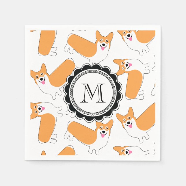 Cute Corgi Mönster Pappersservett (Framsidan)