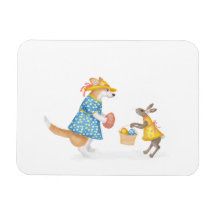 Cute corgi och hare Påsk magnet