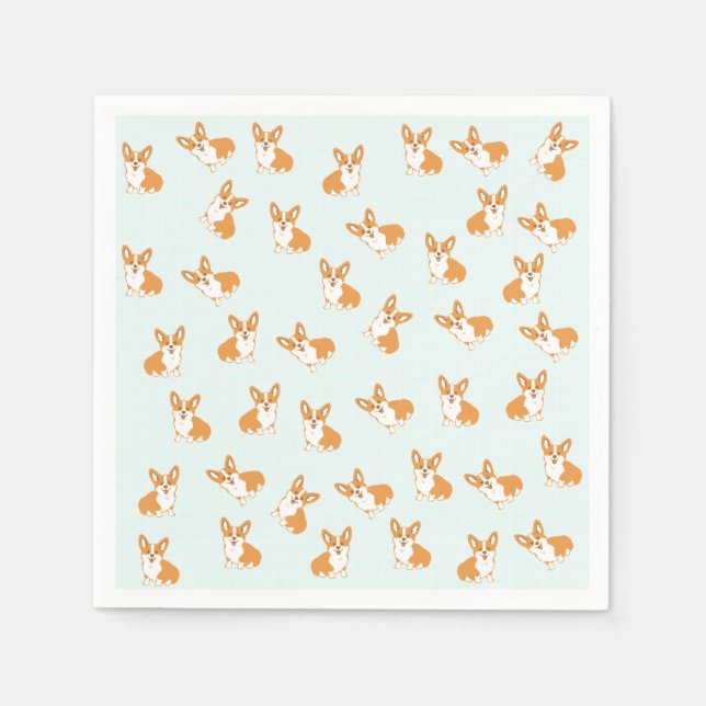 Cute Corgi Pappra Napkins Pappersservett (Framsidan)