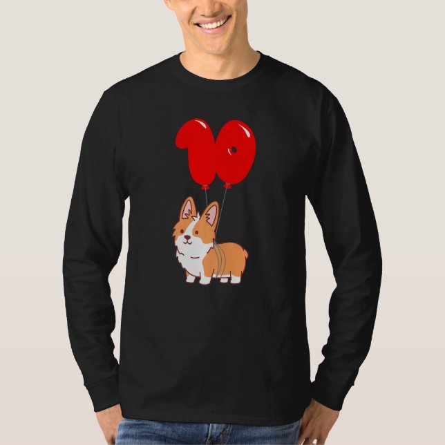 Cute Corgi Pembroke 10:e födelsedagstidningen Kids T Shirt (Framsida)