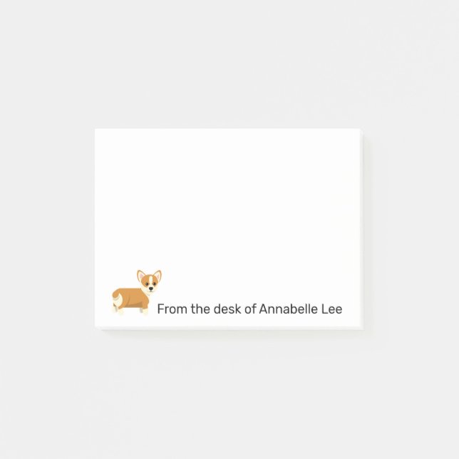 Cute Corgi Personalize Notes Post-it Block (Framsida)
