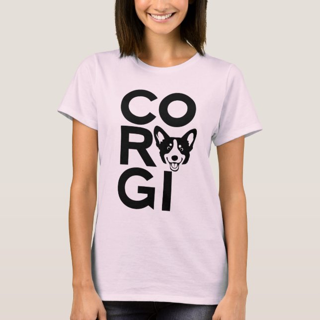 "Cute & Corgi Proud" T Shirt (Framsida)