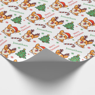 Cute Corgi Puppy Christmas Tree Holidays Presentpapper