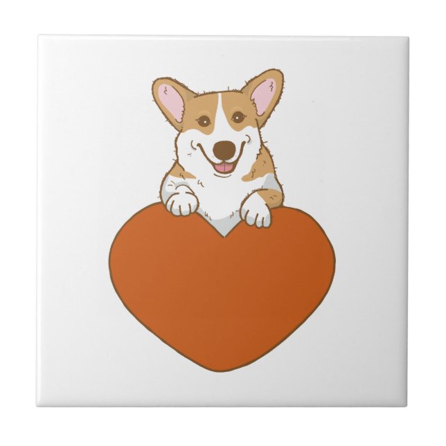 Cute Corgi Puppy Hund Kakelplatta (Framsidan)