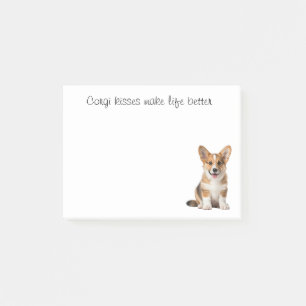 Cute Corgi Puppy Hund Kisses Funny Cardigan Corgis Post-it Block
