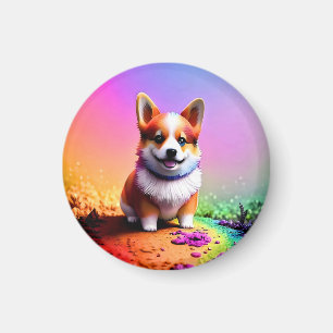 Cute Corgi Puppy Hund Painting Artwork-36475 Magnet