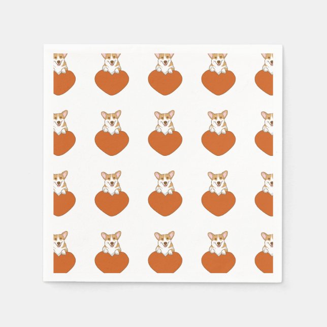 Cute Corgi Puppy Hund Pappersservett (Framsidan)